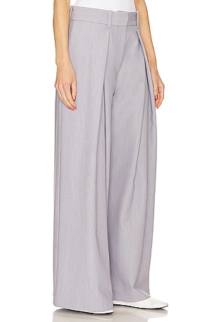 GRLFRND Nolan Pleated Trouser in Light Grey