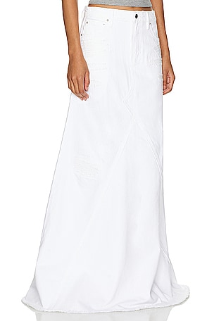 GRLFRND Fiona Godet Maxi Skirt in White