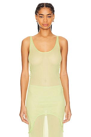 GRLFRND Double Mesh Tank in Green