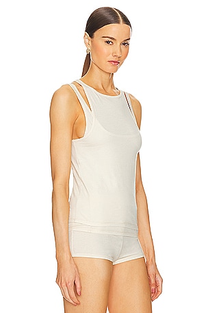 GRLFRND Layering Jersey Tank Set in Beige