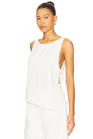 GRLFRND Marion Tencel Side Tie Top in White