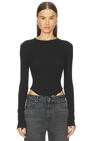 Scoop Hem Long Sleeve Tee GRLFRND