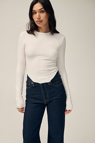 Scoop Hem Long Sleeve Tee GRLFRND