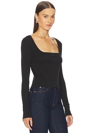 GRLFRND Hook & Eye Long Sleeve Tee in Black