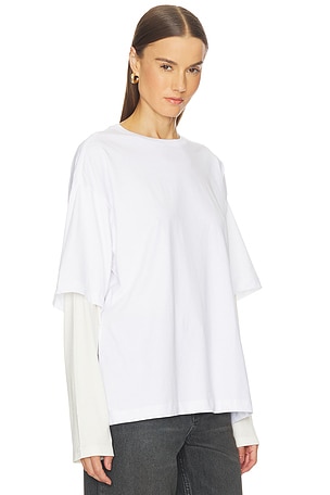 GRLFRND Layered Long Sleeve Tee in White