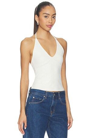 Grlfrnd camiseta tirantes halter Canelak en color Marfil