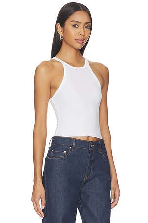 GRLFRND Cropped Racer Tank in White