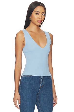 GRLFRND V-neck Muscle Tank in Baby Blue