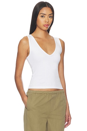 GRLFRND V-neck Muscle Tank in White