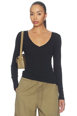 x Sophia Kelly Sheer V-neck Tee GRLFRND