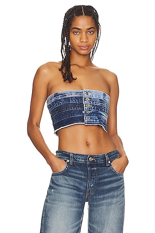 SAMI MIRO VINTAGE Corset Top in Denim