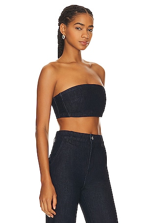 GRLFRND Lilah Denim Tube Top in Blue