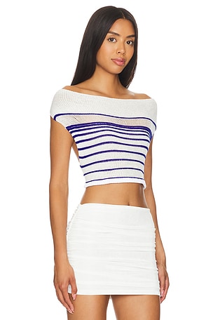 George Trochopoulos Stripe Top in White