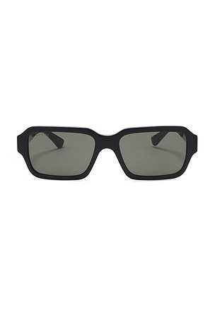 Rectangle Sunglasses In Shiny Black Gucci