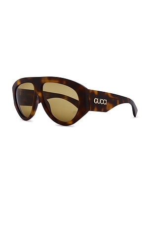 Gucci Signoria Pilot Sunglasses in Brown