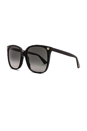 Gucci Light Acetate Cat Eye Sunglasses in Black