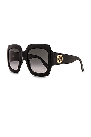 Gucci Pop Web Square Sunglasses in Black