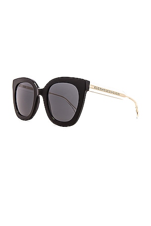 Gucci Anima Decor Cat Eye Sunglasses in Black