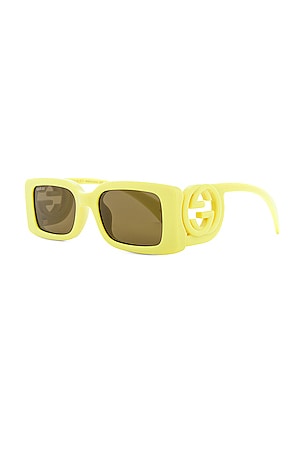 Gucci Chaise Longue Rectangular Sunglasses in Yellow