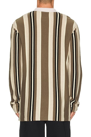 Guest In Residence Striped Rugby in Grey