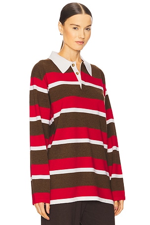 Guest In Residence Striped Rugby in Red