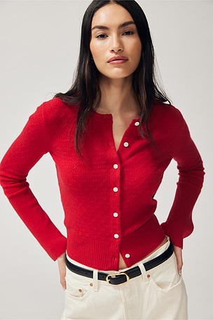 Jane Pointelle Cashmere Cardigan Guest In Residence