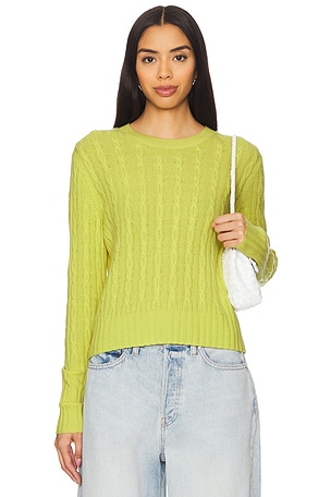 Cable Shrunken Cashmere Crew Sweater Guest In Residence