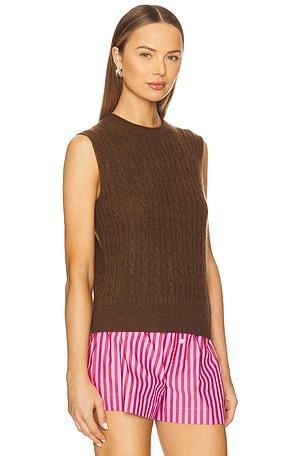Guest In Residence Cashmere Cable Vest in Brown