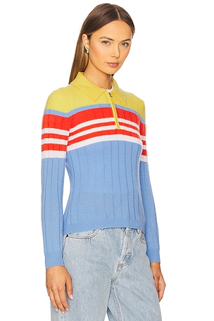 Guest In Residence Track Polo Cashmere Sweater in Blue
