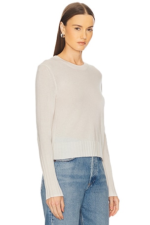 Guest In Residence Shrunken Crew Cashmere Sweater in Cream