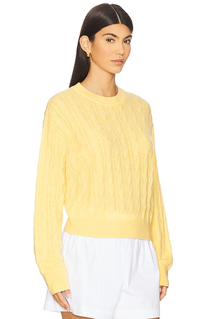 Guest In Residence Cable Collegiate Crew Sweater in Yellow