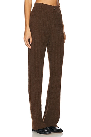 Guest In Residence Cashmere Cable Trouser in Brown