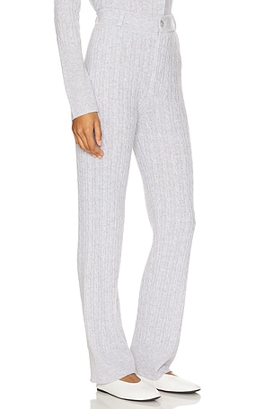 Guest In Residence Cable Cashmere Trouser in Grey