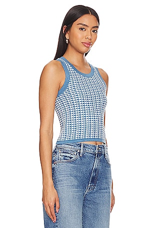 Guest In Residence Gingham Tank Top in Blue