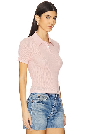 Guest In Residence Shrunken Cashmere Polo in Pink