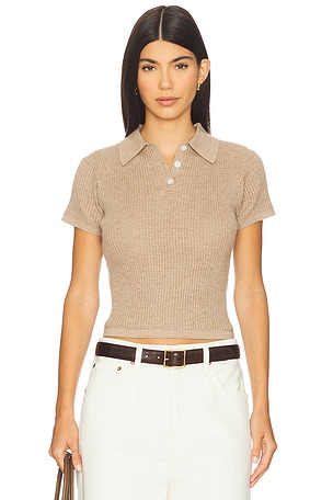 Shrunken Cashmere Polo Top Guest In Residence