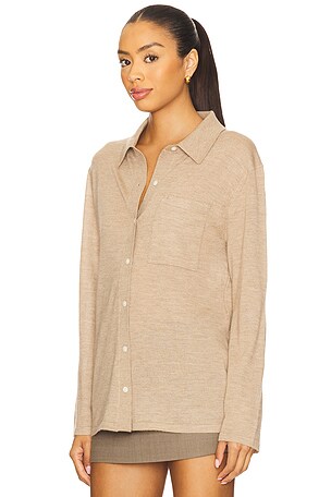 Guest In Residence Showtime Shirt in Taupe. Size XS. Also