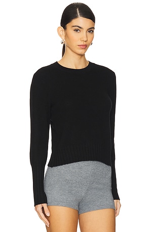 Guest In Residence Shrunken Crew Cashmere Top in Black