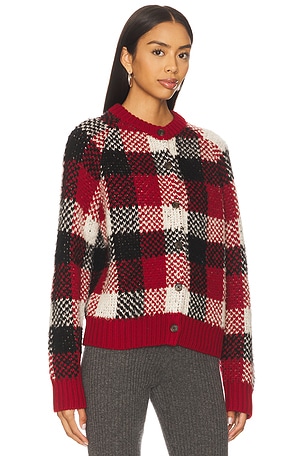 Guest In Residence Buffalo Plaid Cardigan in Red. Size XS. Also