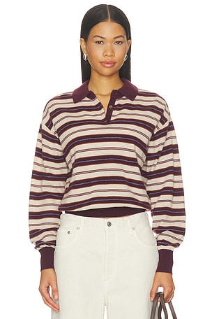 Collegiate Stripe Polo Sweater Guest In Residence