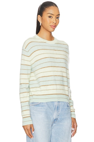 Guest In Residence Grizzly Stripe Crew Sweater in Cream