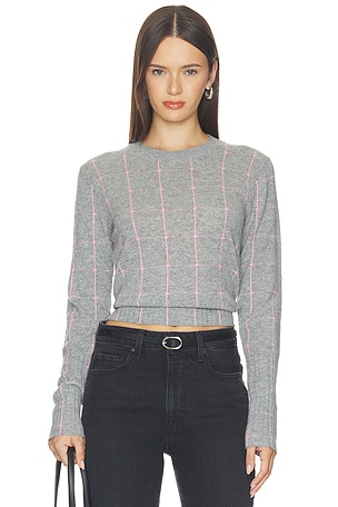 Shrunken Checker Crew Sweater Guest In Residence