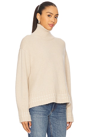 Guest In Residence Cropped Rib Turtleneck in Beige