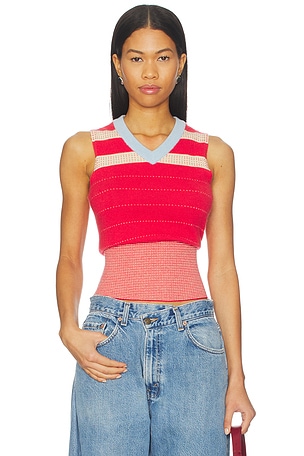 Collegiate Stripe Vest Guest In Residence