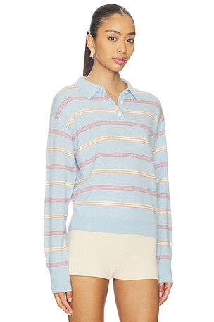 Guest en residence polo a rayas collegiate en color bebe azul