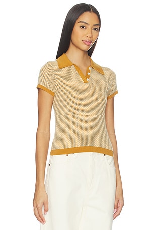 Guest In Residence Pique Shrunken Polo in Orange