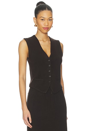 Guest In Residence Tailored Vest in Brown. Size XS. Also