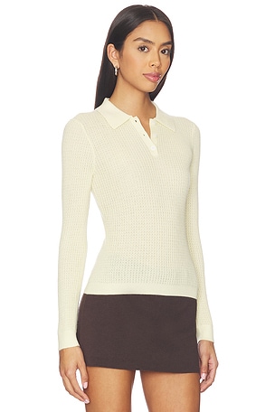 Guest en Residence Long Sleeve Shrunken Polo en Citron