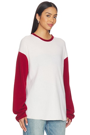 Guest In Residence Baseball Oversized Crew in Cream,Red