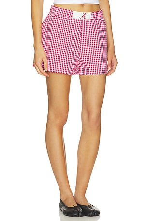 Hype and Vice Alabama Gameday Gingham Short in Red